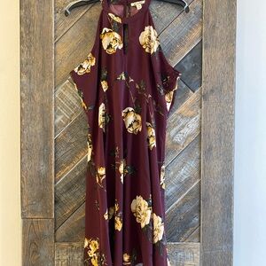 Chic Floral Halter Dress